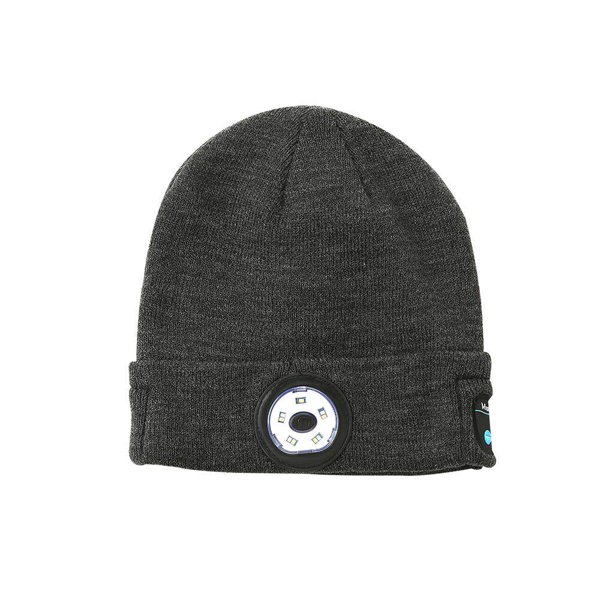 Soidarity Warm Winter Bright Knit 5 LED Beanie Hat con luz USB recargable Lighted Headlamp Torch Cap Winter Running Gear Regalo para hombres, papá, Gimnasios en casa gris Soidarity OD010258-02