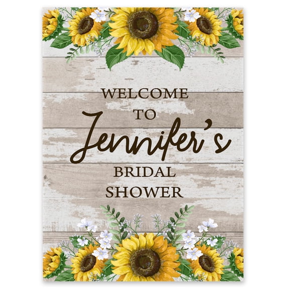Darling Souvenir MADE WITH LOVE PersonalizedWelcomeSignFor Bridal Shower,Sunflower Border,Bridal Shower Collection Great For Your Celebrations- 18x 12