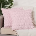 thumbnail image 2 of Unique Bargains Decorative Pillow Covers Modern Heart Pattern Pillow Covers (2 Count) Pink 18" x 18", 2 of 6