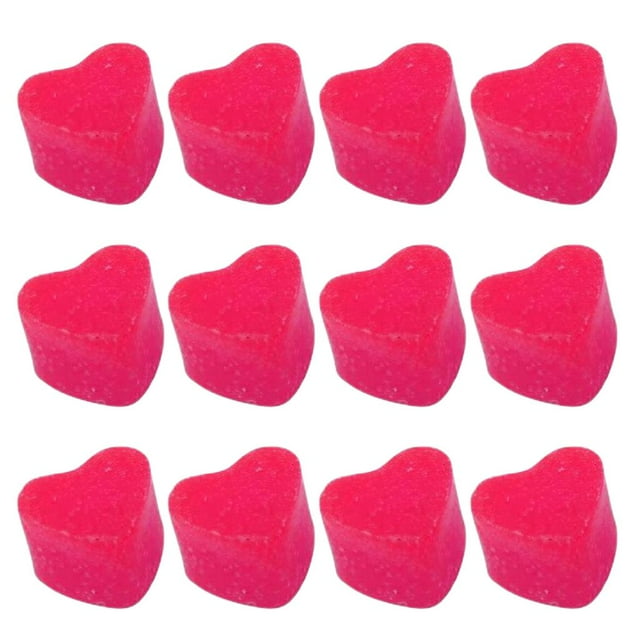 veasfak 12 Pcs/Pack Heart Shaped Candle , ,High Concentration ,Handmade Soy Block for Children Candle Making Bees - Pink