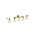 thumbnail image 2 of Living District Gene 5 Light Satin Gold and Frosted White Glass Wall Sconce, 2 of 8