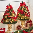 thumbnail image 4 of BrylaneHome 2 Ft Fully Decorated Pre-Lit Tabletop Christmas Tree with 20 Warm Lights & Included Urn, Cordless, No Outlet Required, 4 of 5