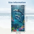 thumbnail image 3 of PHYHOO Cute Animal Dolphin Microfiber Beach Towel, Ocean Coral Large Oversized Beach Towel Lightweight Quick Dry Soft Absorbent Bath Towel, Sand Free Towel for Swimming Travel Sports 30x60in, 3 of 8