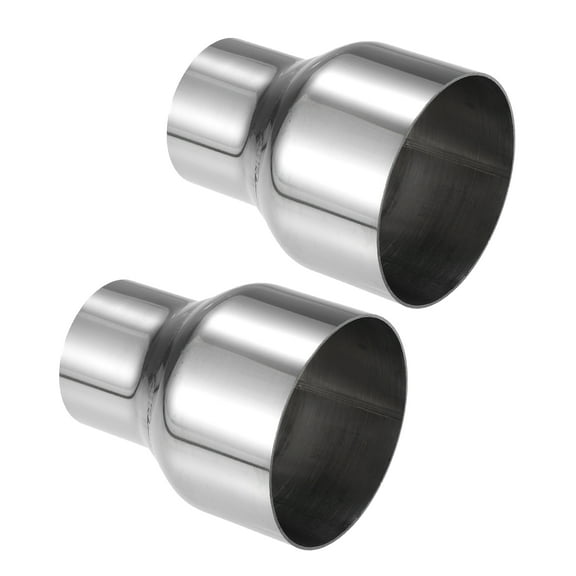 Unique Bargains 2 Pcs Exhaust Pipe Adapter Connector Reducer 2" ID - 3" OD Universal for Car Truck Stainless Steel