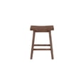 thumbnail image 2 of Art Nouveau Allure 10"L x 17.75"W x 24.25"H Brown Saddle Seat Wooden Counter Stool with Angled Legs and Stretchers for Support, 2 of 8