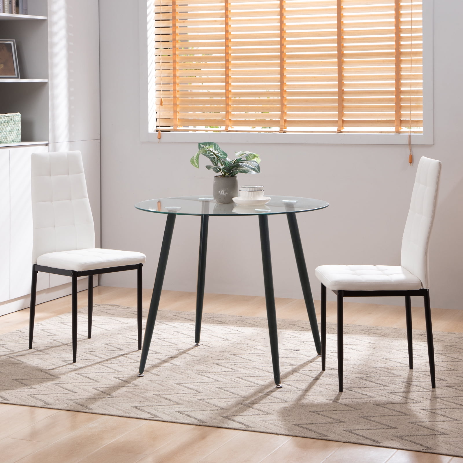 Omni House 3 Piece Round Dining Table Set, Modern Dining Room Table Set ...