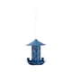 thumbnail image 2 of Comedero colgante de hierro para pájaros para exterior con diseño hueco | Construcción de metal azul inoxidable | Comedero de jardín duradero y resistente a la intemperie | Bandeja de fácil r, 2 of 5