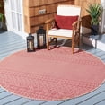 thumbnail image 2 of Safavieh Courtyard Naomi Geometric Indoor/Outdoor Area Rug, Beige/Red, 6'7" x 6'7" Round, 2 of 12
