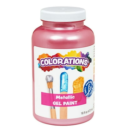 Colorations Paraben-Free Metallic Gel Paint, Pink - 16 oz.