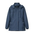 thumbnail image 1 of Bowake Imperméable pour Femmes Coupe-Vent Plein Air Randonnée Grande Taille Vestes à Capuche Léger Trench Uni, 1 of 3