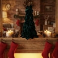 thumbnail image 7 of Kmonabie Mini Tabletop Christmas Tree Decor, Velvet Small Bow Tree Ornament Centerpiece, Holiday Desktop Decoration for Home Bedroom Fireplace Party, Green, 7 of 7