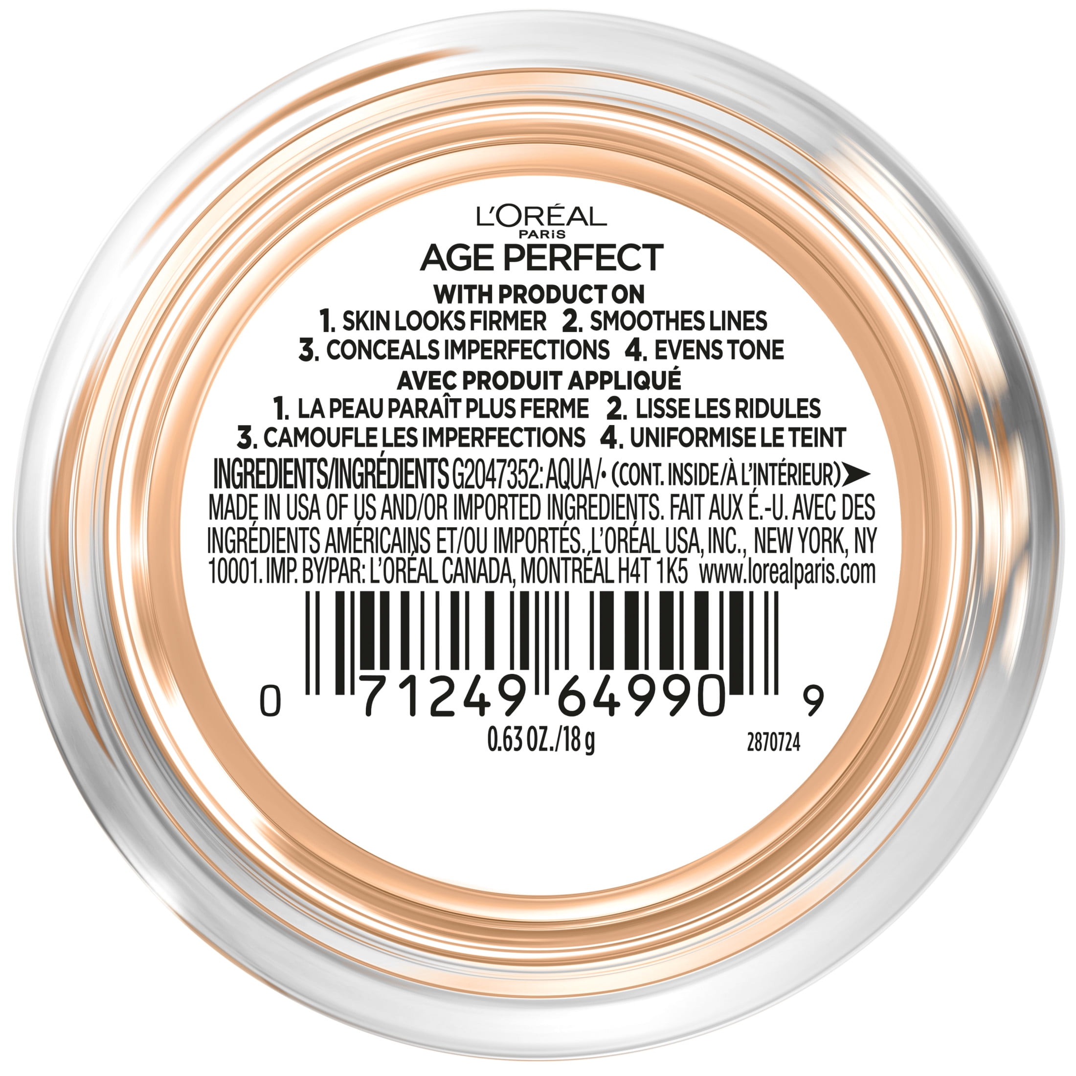 (6 pack) L'Oreal Paris Age Perfect 4-in-1 Tinted Face Balm Foundation, Light 10, 0.609 fl. oz.