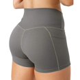 thumbnail image 3 of biudgviw Biker Shorts for Women V Cross Workout Yoga Shorts High Waisted Athletic Running Shorts with Pockets, 3 of 7