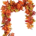thumbnail image 4 of Decodeary Vigne d'Érable d'Automne pour Dîner Fond de Cheminée en Rotin Simulé, 4 of 6