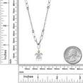 thumbnail image 3 of Gem Stone King 925 Silver and 10K Yellow Gold White Lab Grown Diamond and White Moissanite Ocean Charm Pendant Necklace for Women | Made in Italy | With 18 inch Chain, 3 of 4