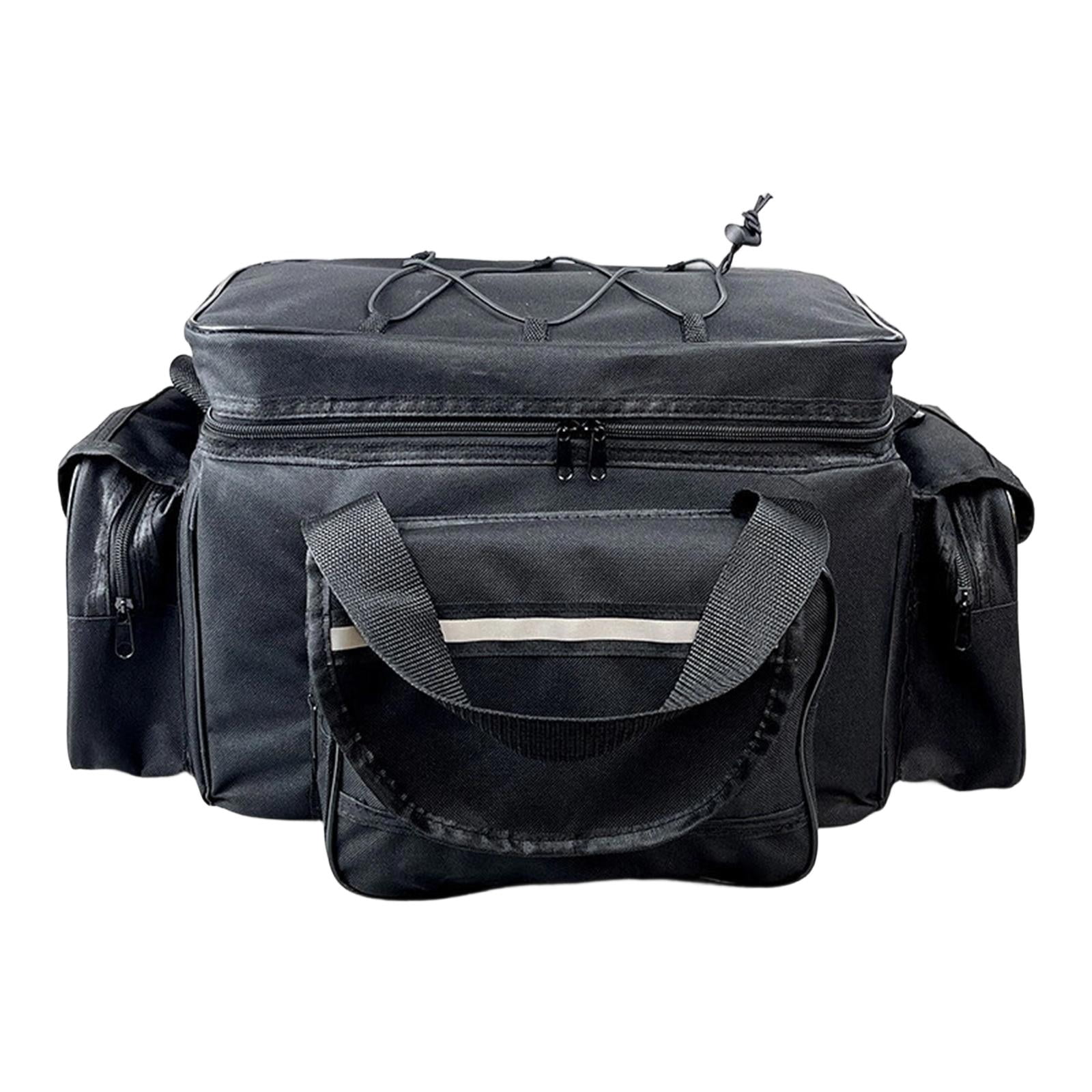 Wswqop Fishing Bag Carry Case Multipurpose Organizer Fishing Pole Reel Gear Storage Bag Black