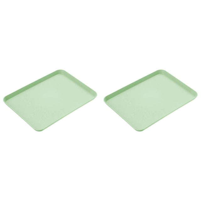 Niriyo Petit Plateau en Plastique, Plateau Rectangulaire de Service Rapide Ensemble de 2 pour Usage Intérieur (Bleu)