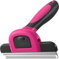 Stainless Steel Pet Deshedding Tool Grooming Brush,Reduces Shedding by Up to 95% - 4 inches(Pink)