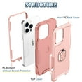 thumbnail image 3 of Nalacover For iPhone 14 Pro Max Slim Case,Luxury Hybrid Hard PC and TPU Rugged Bumper 3-In-1 Rotatable Magnetic Ring Kickstand Four Corner Guard Shockproof Anti-Scratch Back Phone Cover.Rosegold, 3 of 11