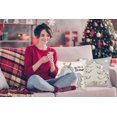 thumbnail image 4 of Christmas Tree Pillow Covers Grey White Winter Snow Merry & Bright Golden Decorative Pillow Cases Xmas Outdoor Farmhouse Decorations Cotton Linen 18x18 Inch Cushion Cover for Sofa Couch, 4 of 6