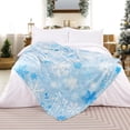thumbnail image 6 of Christmas Throw Blanket Blue Snowflake Blanket Ultra Soft Flannel Fleece Blankets Winter Plush Fuzzy Warm Bed Blankets Christmas Holiday Decor for Couch Bed 60" X 80", 6 of 7