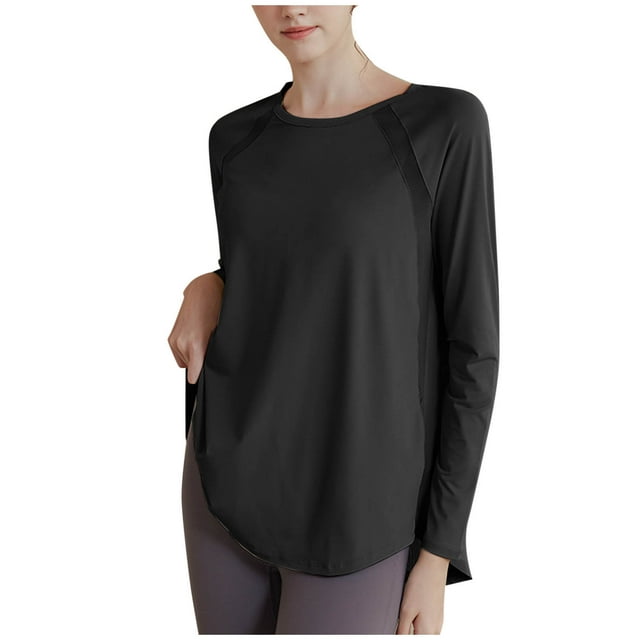 Timegard Womens Tops Lightweight Loose Comfy Athletic Long Sleeve Workout Gym Yoga Tops Breathable