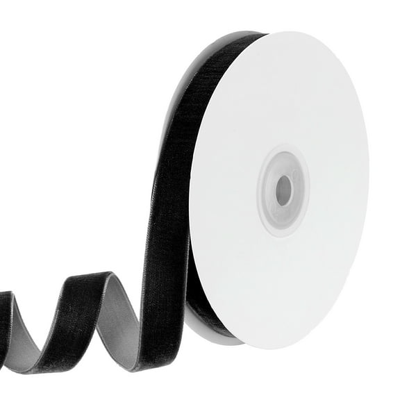 Uxcell 0.63 Inch x 10 Yard Velvet Ribbons Single Faced Vintage Velvet Ribbons Spool for Decor DIY Black