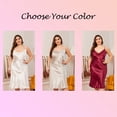 thumbnail image 4 of Women Lingerie Nightwear Plus Size Satin Sleepwear Nightgown Chemise for Busty Lady, 4 of 5