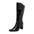 thumbnail image 1 of B91xZ Bottes d'Automne pour Femmes Hauteur Genou Extensibles Mode, Noir 8, 1 of 5