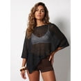 thumbnail image 4 of LMLYSoH Womens Knitted Ponchos Tops Shimmer Solid Shawl Wraps Comfortable Asymmetry Cape for Spring Summer, 4 of 9