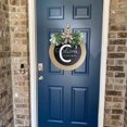 thumbnail image 4 of CSChome Door Sign Front Door Wreath A Z 26 Letters Round Sign with Fake Flower Rural Style Last Name Hanging Sign, 4 of 7