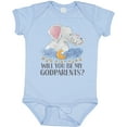 thumbnail image 3 of Inktastic Will You Be My Godparents? Cute Elephants Moon and Stars Boys or Girls Baby Bodysuit, 3 of 5