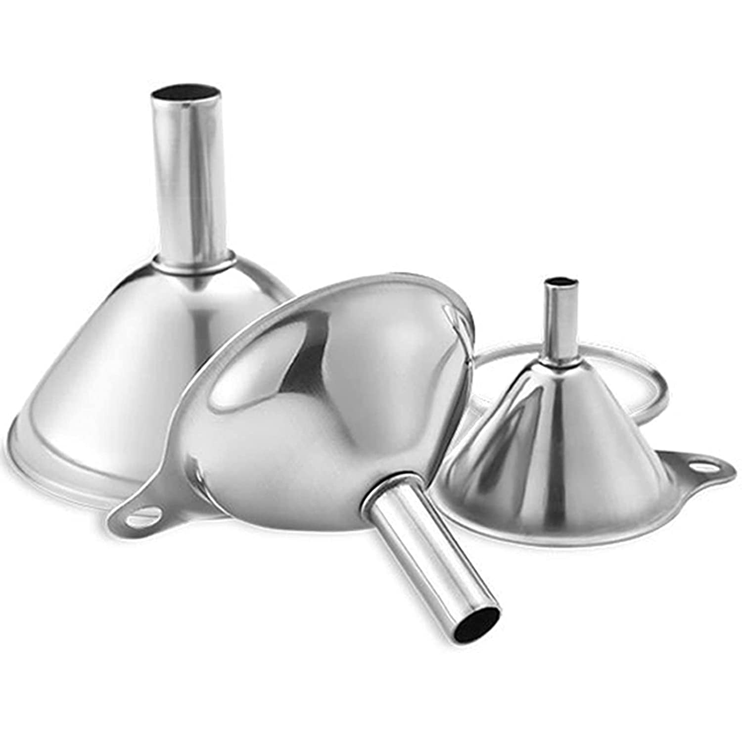 Ludlz Kitchen Funnel, Funnels for Filling Bottles, Set of 3 Stainless Steel  Funnels for Kitchen Use, Small Funnels for Filling Small Bottles To  Transfer Liquid and Dry Ingredients, Oil and Spices 