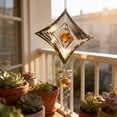thumbnail image 5 of YiJuHui 3D Spinning Diamond Wind Chime, Sun Catcher Prism for Outdoor Garden Decor, Metal Hanging Ornament for Patio, Window, Yard, and Home Decoration, 5 of 6