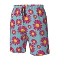 thumbnail image 4 of Logiee Daisies Flowers Print Mens Swim Trunks Quick Dry Board Shorts,Breathable Hawaii Beach Shorts Swimwear Bathing Suits-X-Large, 4 of 6