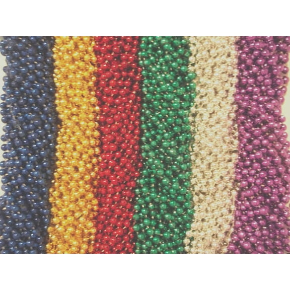 144 6 Bright Colors Mardi Gras Gra Beads Necklaces Party Favors Huge Lot (12 doz