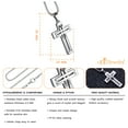 thumbnail image 6 of 555Jewelry Stainless Steel Cross Necklace for Men, Grooved Half Dome Shape Matte Cross & Polished Border Religious Crucifix Cross Pendant for Men & Women, Silver, 16 Inches Box Chain, 6 of 7