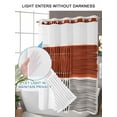 thumbnail image 6 of No Hook Shower Curtain with Snap-in Liner, Brown Striped Waterproof Fabric Bathroom Curtains, Farmhouse Stripes Modern Abstract Art Bath Curtains & Mesh Top Window Stand Up Stall 36"x72", 6 of 9