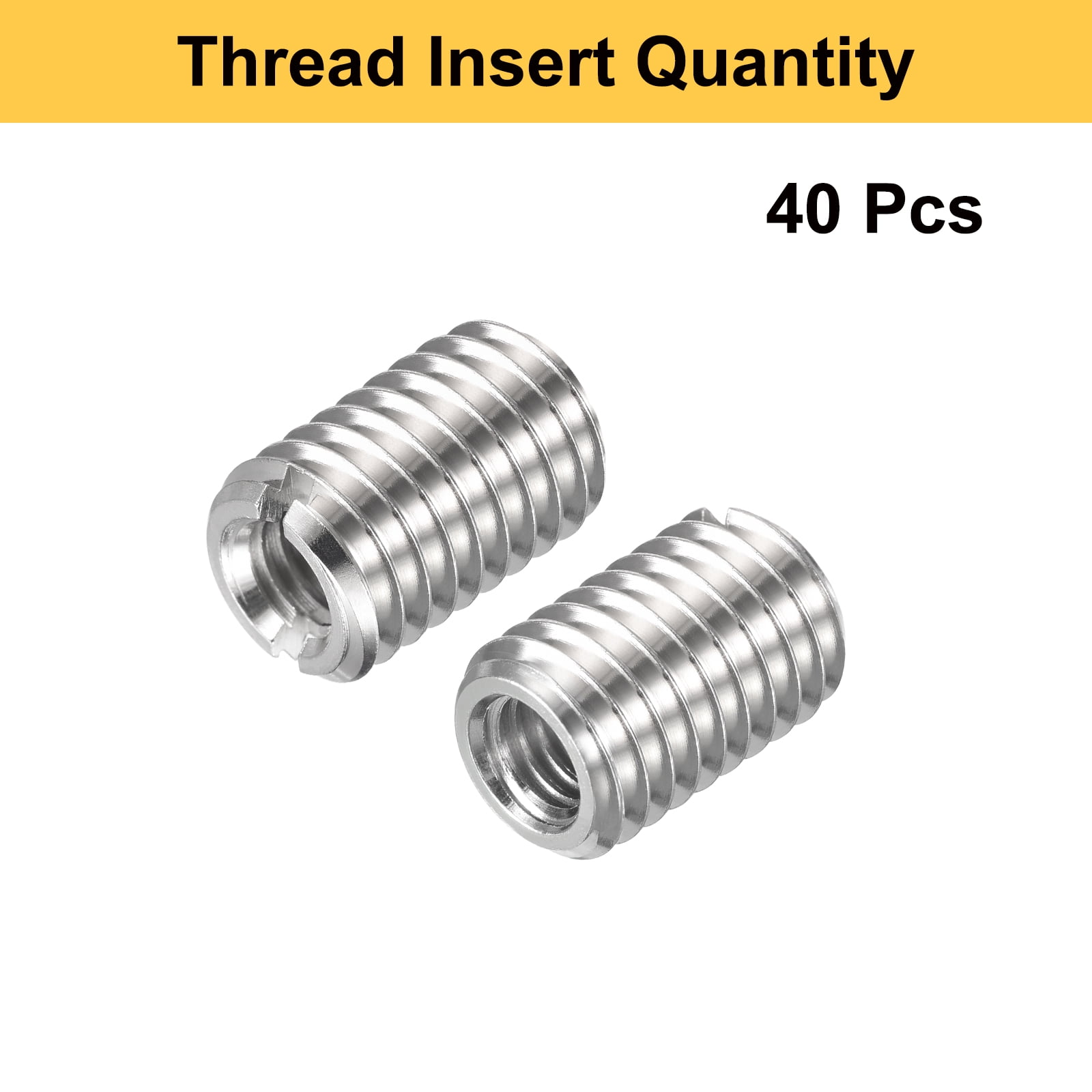 Uxcell 40pcs Thread Repair Inserts M10 x 1.5 Male to M6 x 1 Female Thread 15mm Long Stainless Steel Reducing Nuts Metric Self Tapping Sleeves