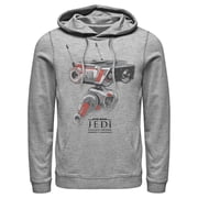 Men's Star Wars Jedi: Fallen Order BD-1 Grunge Pull Over Hoodie Athletic Heather Large