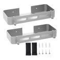 thumbnail image 4 of Estante de almacenamiento para baño BLESIY Estante de ducha Estante de inodoro organizador de cocina plata, 4 of 8