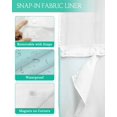 thumbnail image 3 of No Hook Shower Curtains with Snap in Liner, Turquoise Sky Ocean Waterproof Fabric Shower Curtain, Summer Seaside Landscape Double Layers & See-Through Top Window Bathroom Curtains 54''x78'', 3 of 6