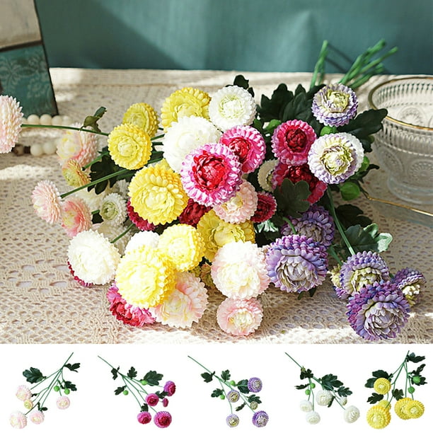 Cheers.US 5Head Artificial Daisies UV Resistant Flowers Outdoor