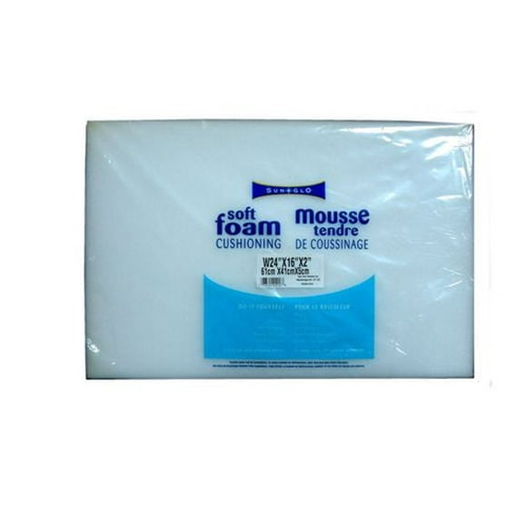 SunGlo Soft Foam Cushioning 24 X 16 X 2 Inches, Slab Foam