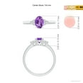 thumbnail image 4 of ANGARA Natural Solitaire Oval Amethyst Ring with Trio Diamond Accents in 14K White Gold for Women (Size-7x5mm) | February Birthstone, Anniversary, Jewelry Gift for Women | Natural Amethyst Ring, 4 of 8