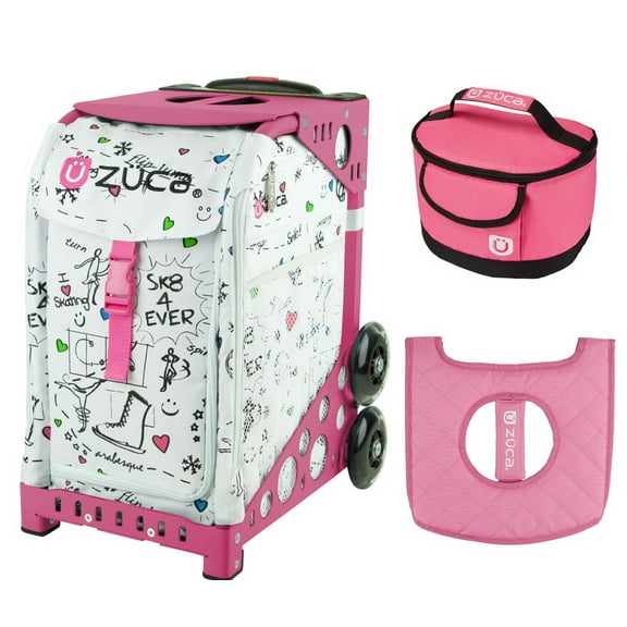 Zuca 18" Sport Bag - SK8 with Lunchbox and Seat Cover (Pink Frame)