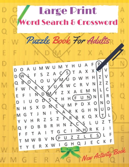 Kids Create A4 Size Puzzle Book 16 x Crossword 16 x Wordsearch Fun Brainteasers 