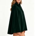 thumbnail image 4 of ZACPNCV Unisex Velvet Short Cape Cloak Soft Thermal Lapeled Single Button Velour Poncho Shawl Formal Outer Cape for Wedding, Party Olive Green, 4 of 7
