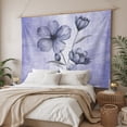 thumbnail image 3 of Purple Floral Tapestry for Bedroom Wall Hanging Tapestry, Vintage Botanical Gradient Pastel Painting Ceiling Backdrop Tapestries Poster Blanket Wall Decor for Teens Room Living Room Dorm 39" x 59", 3 of 8