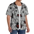 thumbnail image 2 of Pofeuu Spiders Print Mens Casual Short Sleeve Shirts Beach Summer Spread Collar Pocket Tops Men's Casual Short-sleeved Shirt-XX-Large, 2 of 5